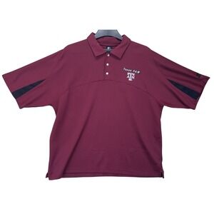 Starter Texas A&M‎ Aggies Mens Golf Polo Shirt Burgundy XL Short Sleeve